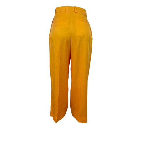 Cos Womens Orange Lyocell Cropped Wide-Leg Pleated Pants Size 2 - Picture 4 of 13